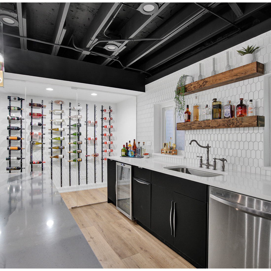 Naperville Modern Rustic Basement