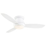 Minka Aire - Minka Aire Concept Ii Wet 52" Ceiling Fan F474L-WH - 52" Ceiling Fan from Concept II Wet collection in White finish. Number of Bulbs 1. Max Wattage 14.00. No bulbs included. 52" 3-Concave Blade LED Ceiling Fan in White Finish with White Blades with White Opal Glass No UL Availability at this time.