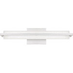 Quoizel Lighting - Quoizel Lighting - Rosalie Contemporary Bath Vanity - 4.75 Inches high - Collection: Rosalie, Material: Aluminum, Finish Color: Brushed Aluminum, Width: 19.75", Height: 4.75", Length: 6.75", Depth: 6.75", Backplate Width: 5.5", Backplate Length: 4.75", Lamping Type: LED, Number Of Bulbs: 1, Wattage: 14 Watts, Cri: 90, Color Temperature: 3000 Kelvin, Lumens: 960, Dimmable: Yes, Moisture Rating: Damp Rated, Desc: Add some glamour to your bathroom with the Rosalie collection. This modern style fixture features a Brushed Aluminum finish in a rectangular silhouette for a polished and streamlined look. The clear acrylic shades contain crystal beads creating an elegant and sophisticated look. Integrated LED technology adds energy saving benefits without sacrificing beauty.   Warranty: 5 Years   Color Temperature: 3000    / Lumen: 1120    / CRI: 90    / Room Style: Bathroom    / Mounting Direction: Horizontal/Vertical    / Shade Included: Yes    / Cord Length: 6.00    / Dimmable: Yes   .  Assembly Required: Yes    / Back Plate Height: 4.75    / Back Plate Width: 5.50    / Dimmable: Yes    / Shade Included: Yes   . ,-Rosalie Contemporary Bath Vanity - 4.75 Inches high-Rosalie Bath Light, Bath Light,, vanity light, bathroom light, over sink light, bath bar, multi light wall sconce, vanity strip light, sink lighting, linear shape bath vanity light, rectangular shape bath vanity light, bath bar, bath bar light, flush lighting, flush light, flush vanity lighting, flush vanity light, flush vanity sconce,contemporary bath vanity light, modern bath vanity light, 1 light vanity, 1 light bath light, linear shape bath vanity light, rectangular shape bath vanity light, hidden bulb bath vanity light, brushed aluminum finish vanity light,-PCRO8520BRA