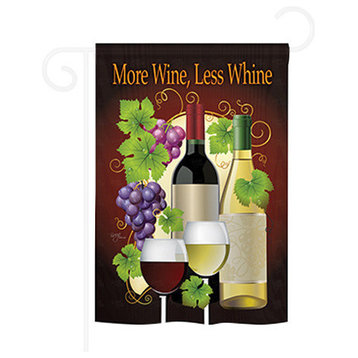 More Wine, Less Whine 2-Sided Impression Garden Flag