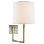 Visual Comfort & Co. - Aspect Large Articulating Sconce in Pewter with Ivory Linen Shade - Bulbs Included: No