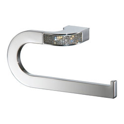 Towel Rail with swarovski crystal. No drilling required, it is optional. - Towel Bars
