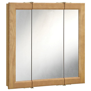Design House 530584 Richland 48" Framed Triple Door Mirrored - Nutmeg Oak