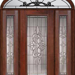 Prehung Sidelights-Transom Door 80 Fiberglass Courtlandt Full Lite - Front Doors