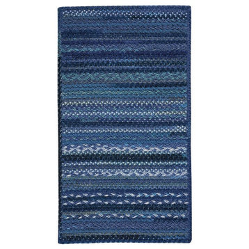 Harborview Cross Sewn Rectangle Braided Rug, Dark Blue, 24"x36"