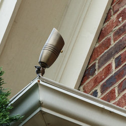 Alpharetta House and Backyard Lighting Project #2 Brass Up Light - Outdoor Lighting
