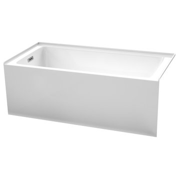 Grayley 60"x30" Alcove Bathtub With Left-Hand Drain and Trim in Polished Chrome