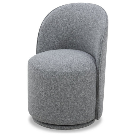 Modrest Correa Modern Grey Fabric Swivel Dining Chair