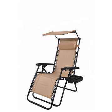 Miles Zero-Gravity Outdoor Lounge Chair, Beige