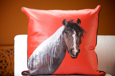 hand painted pillows by janine dray design