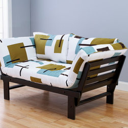 Elite Espresso Futon Lounger in Reconstruction - Sofas