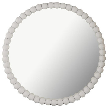 Baria White Wooden Mirror