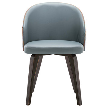 Maynau PU Leather & Wood Upholstered Dining Arm Chairs (Set 2)