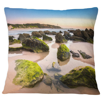 Amazing Landscape at Noraha Head Seashore Throw Pillow, 16"x16"