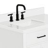Ariel Hepburn 37" Left Rectangle Sink Vanity, White, 1.5" White Quartz