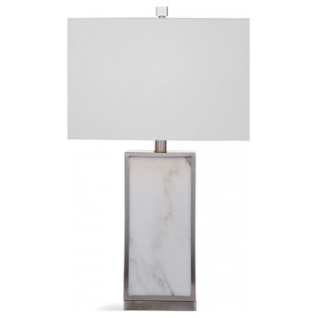 Bassett Mirror Modern Adair Marble And Brushed Steel Table Lamp L3287TEC