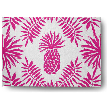 5' x 7' Pineapple Leaves Spring Chenille Indoor/Outdoor Rug
