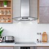 30" Ductless Wall Mount Range Hood, Stainless Steel With Soft Touch Control