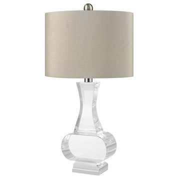 -Traditional Style w/ Luxe/Glam inspirations-Crystal and Faux Silk 1 Light