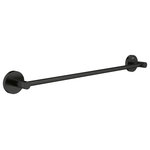 Grohe - Essentials 18 in. Towel Bar in Matte Black - Modern, timeless and with wide-ranging appeal, accessories in the essentials range add the final touches to your bathroom. Created to coordinate with a wide range of faucet styles, the collection benefits from our striking GROHE starlight finish. Works well with our essentials accessory kit.