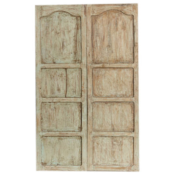 Consigned Pair of Indo French Doors, Carved Doors from India, Vintage Barn Door