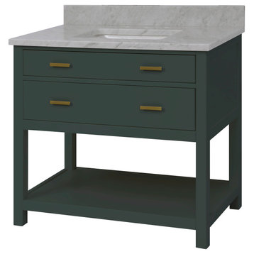 Le Bath by Sunny Wood Pullman Series 36" 1 Drawer Vanity With Open Shelf