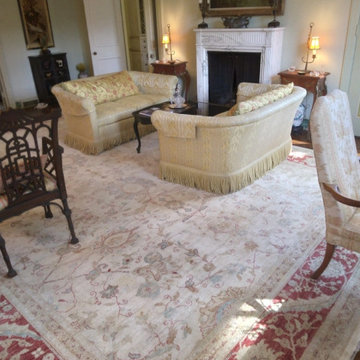 Oversized Oushak Rug updates and charms living room design!