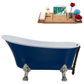 55" Streamline NAA369BNK-ORB Clawfoot Tub and Tray With External Drain