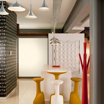 Contemporary loft apartment with colour, fun and zaniness.