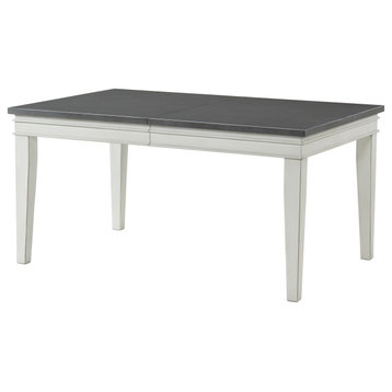 Del Mar 60-inch Antique White and Gray Dining Table with Leaf