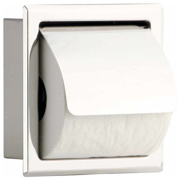 Stainless Steel Recessed Toilet Tissue Holder With Lid