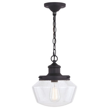 Vaxcel T0547 Collins 1-Light Outdoor Pendant in Farmhouse and Schoolhouse Style