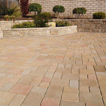 Pavers Patio & Retaining Wall with Planter, Santa Maria CA