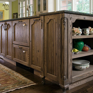 OP Signature Line Cabinetry Beadboard door style in Knotty Oak