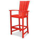 Polywood - Polywood Quattro Adirondack Bar Chair, Sunset Red - With curved arms and a contoured seat and back for comfort, the Quattro Adirondack Bar Chair is ideal for outdoor dining and entertaining. Constructed of durable POLYWOOD lumber available in a variety of attractive, fade-resistant colors, this all-weather bar chair will never require painting, staining, or waterproofing.