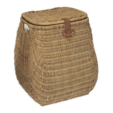 Wicker Hamper With Liner, 2 Load Capacity