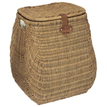 Wicker Hamper With Liner, 2 Load Capacity