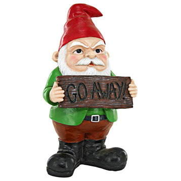 Go Away Sign Gnome Statue