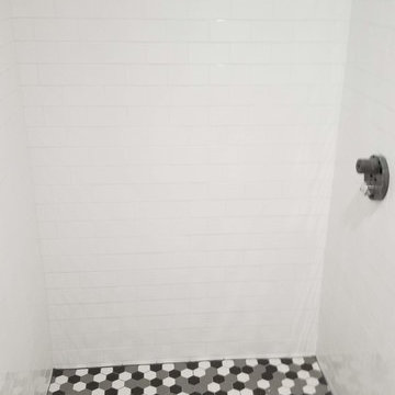 Final touches-1st floor bathroom shower area after renovation