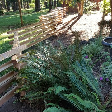 Western Red Cedar Stack Rail Fence Installation