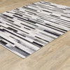 Sphinx Myers Park Myp19 Striped Rug, Gray and Charcoal, 2'0"x8'0"