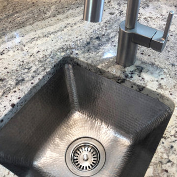 15" Square Hammered Copper Bar/Prep Sink in Nickel (BS15EN3)