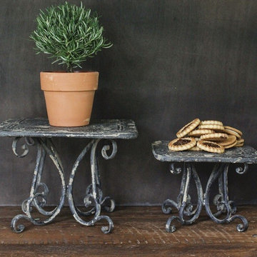Metal Pedestals, Set of 2