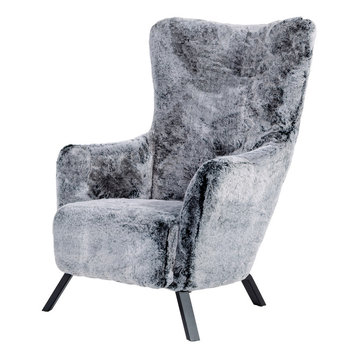 faux fur wingback chair