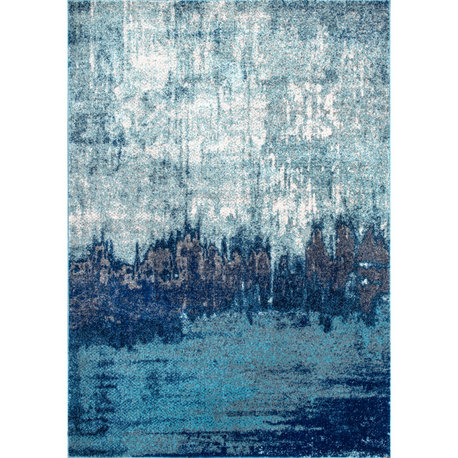 Nuloom Abstract Rainfall Area Rug, Blue 12'x15'
