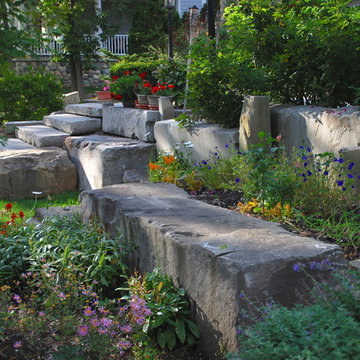 Antique Sandstone Quarry Block Retaining Walls