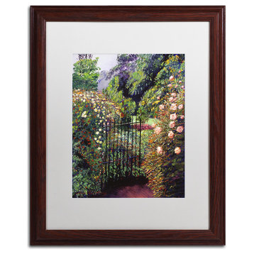 David Lloyd Glover 'Quiet Garden Entrance' Art, Wood Frame, 16"x20", White Matte