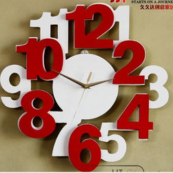 Modern Design Numbers Wall Clock - M1075W - Wall Clocks