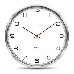 LEFF Amsterdam - One Wall Clocks, Stainless Steel, White Arabic - Clocks