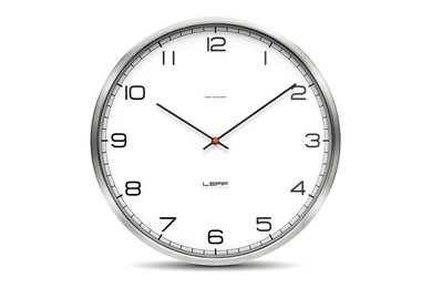 One Wall Clocks, Stainless Steel, White Arabic